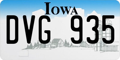 IA license plate DVG935