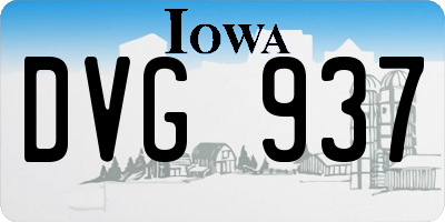 IA license plate DVG937