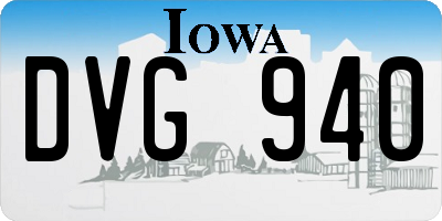 IA license plate DVG940
