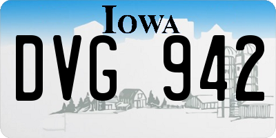 IA license plate DVG942