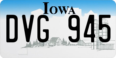 IA license plate DVG945