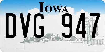 IA license plate DVG947