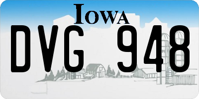 IA license plate DVG948