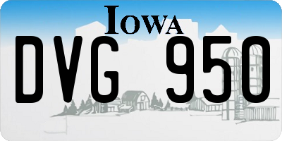 IA license plate DVG950