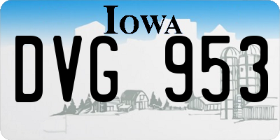 IA license plate DVG953