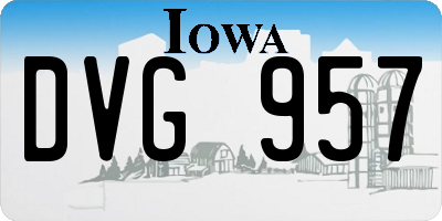 IA license plate DVG957