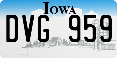 IA license plate DVG959