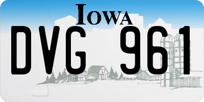 IA license plate DVG961