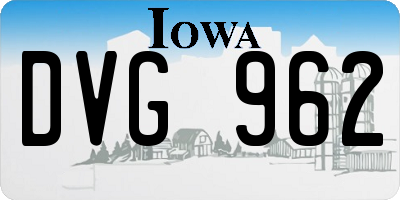 IA license plate DVG962