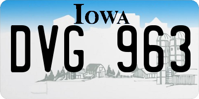 IA license plate DVG963