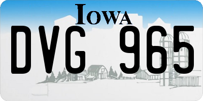 IA license plate DVG965