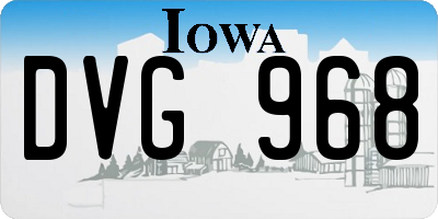 IA license plate DVG968