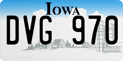IA license plate DVG970