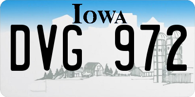 IA license plate DVG972