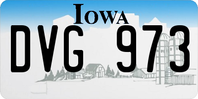 IA license plate DVG973