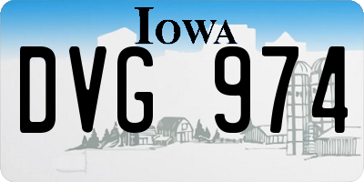 IA license plate DVG974