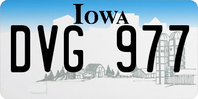 IA license plate DVG977