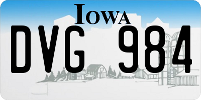 IA license plate DVG984