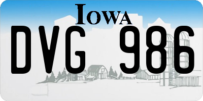 IA license plate DVG986