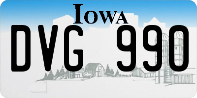 IA license plate DVG990