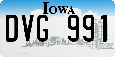 IA license plate DVG991
