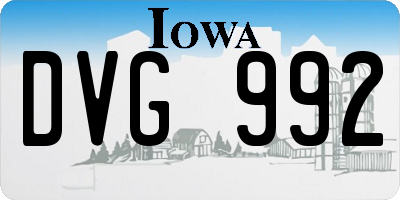 IA license plate DVG992