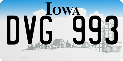 IA license plate DVG993