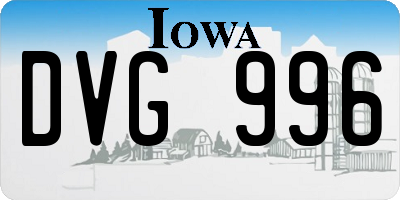 IA license plate DVG996