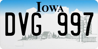 IA license plate DVG997