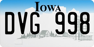 IA license plate DVG998