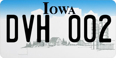 IA license plate DVH002