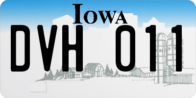IA license plate DVH011