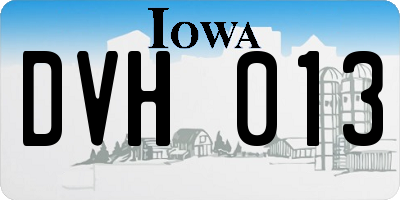 IA license plate DVH013
