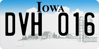 IA license plate DVH016