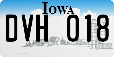 IA license plate DVH018