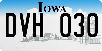 IA license plate DVH030