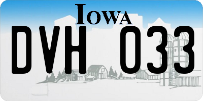 IA license plate DVH033