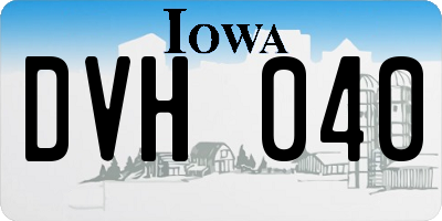 IA license plate DVH040