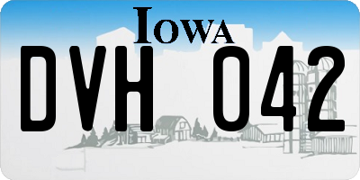 IA license plate DVH042