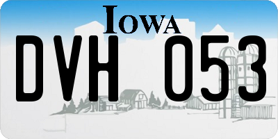 IA license plate DVH053