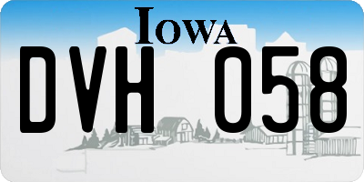IA license plate DVH058