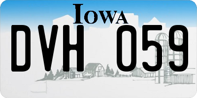 IA license plate DVH059