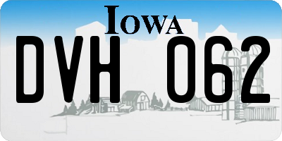 IA license plate DVH062