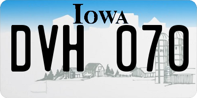 IA license plate DVH070