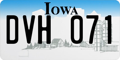 IA license plate DVH071