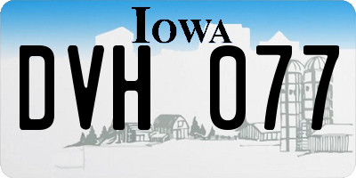 IA license plate DVH077