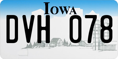 IA license plate DVH078