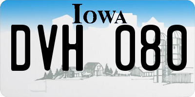 IA license plate DVH080