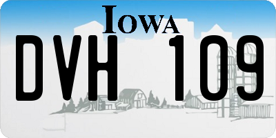 IA license plate DVH109
