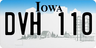 IA license plate DVH110